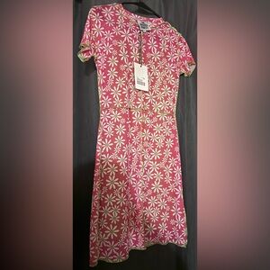 NWT! The Ragged Priest daisy print mesh pink and neon green contrast dress -ASOS